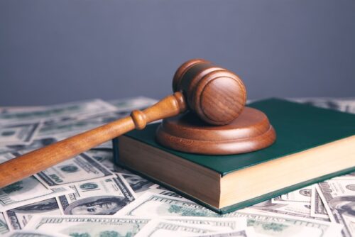 gavel on book on money