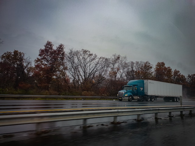 truck on a road