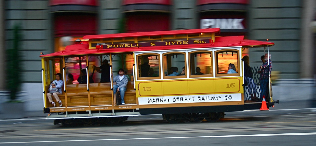 San Francisco Trolly on street; Sacramento Train Accident Lawyer concept image