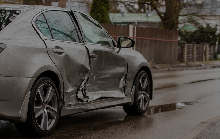 damages car from an auto accident