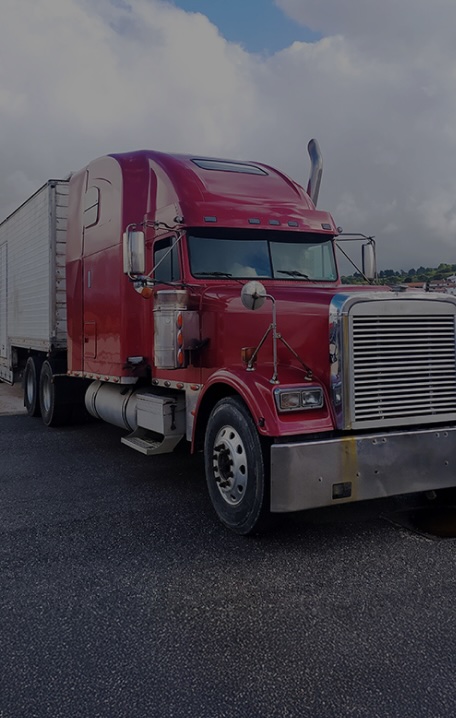 red 18-wheeler truck